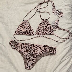 Acacia Pink Leopard Print Bikini Set
